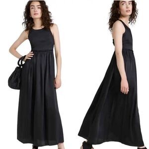 REVOLVE Munthe Villima Maxi Dress, Lightweight Charmeuse Pleated Skirt Ruffle